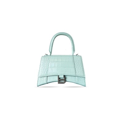 BALENCIAGA WOMEN'S HOURGLASS HANDBAG SMALL IN LAKE BLUE 5935461LV674000 (22.9*15*9.9cm)